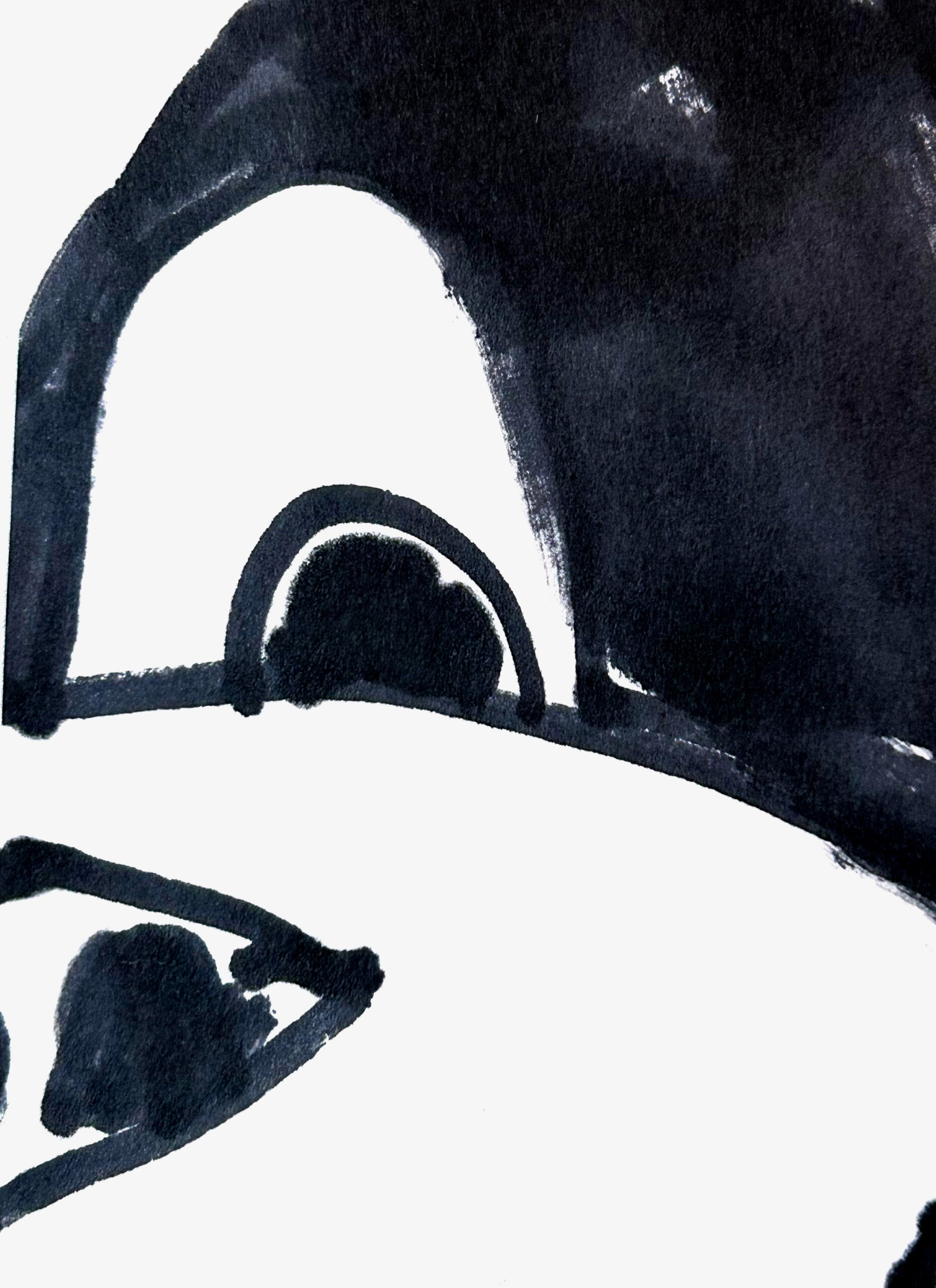 Handgefertigtes Original Baby Kontrastbild: Hund in Schwarz-Weiß