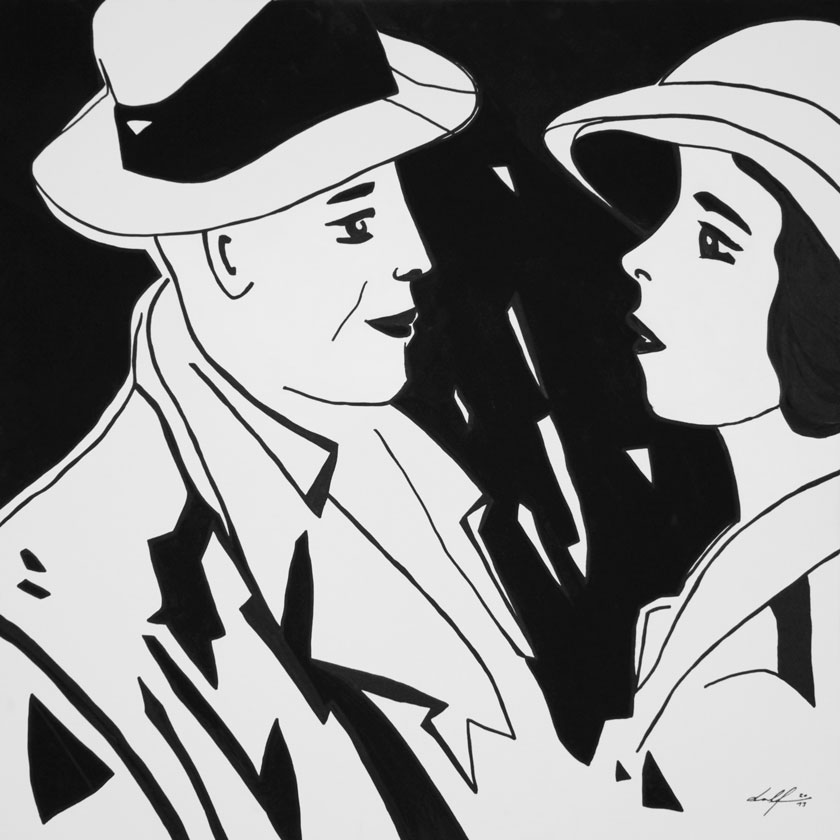 Baby Kontrastbilder: Liebespaar in Schwarz-Weiß